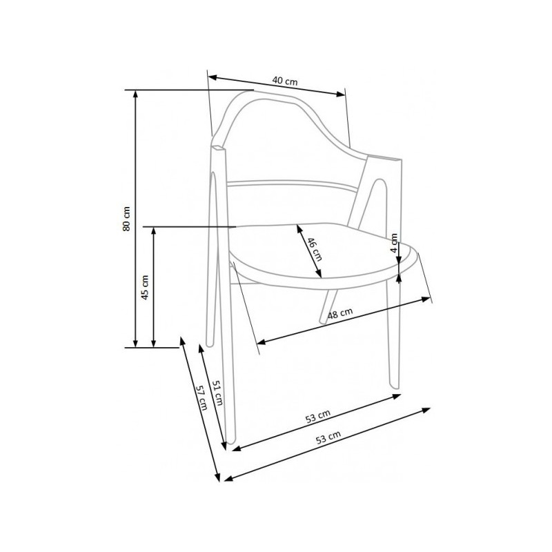 Размеры стула Halmar K247 серый/дуб медовый