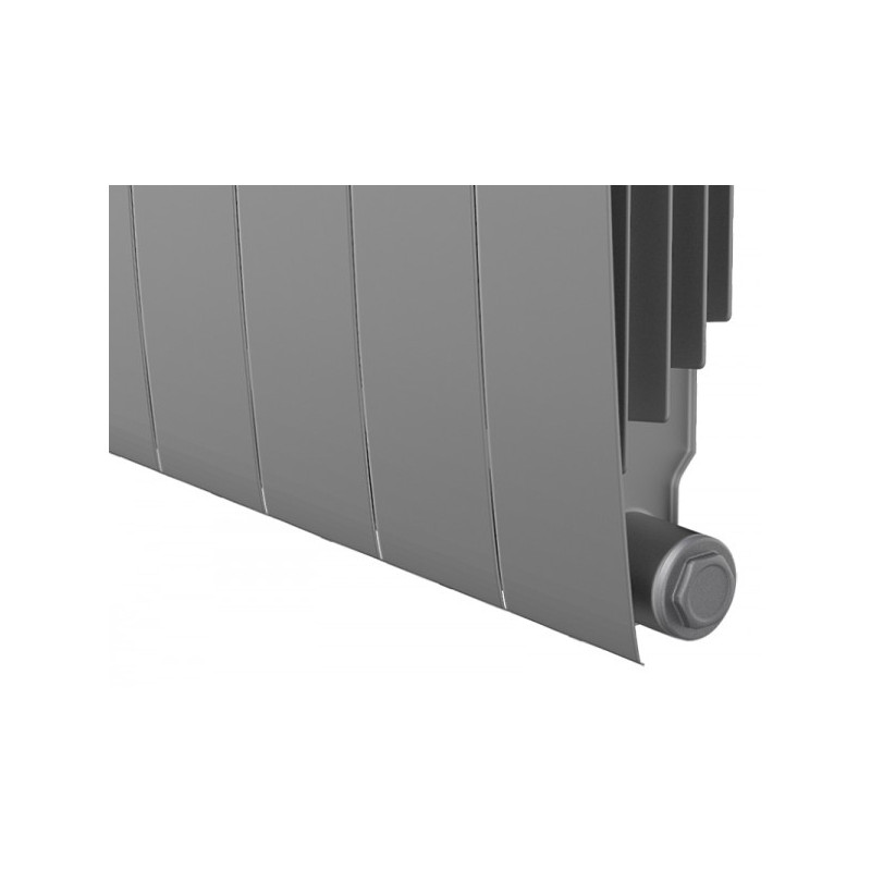 Радиатор биметаллический Royal Thermo BiLiner 500 Silver Satin (10 секций) вид снизу