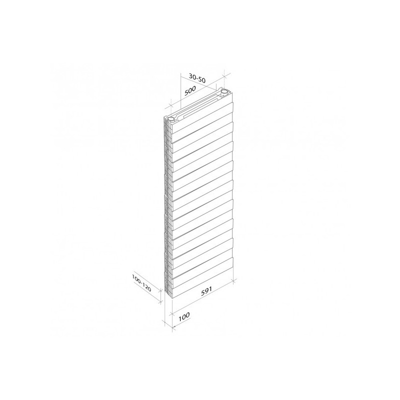 Радиатор биметаллический Royal Thermo Pianoforte Tower 500 Noir Sable (22 секции) схема