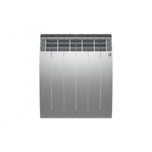 Радиатор биметаллический Royal Thermo BiLiner 500 Silver Satin (6 секций) вид спереди
