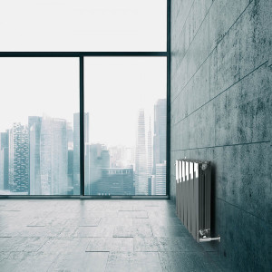 Радиатор биметаллический Royal Thermo Pianoforte 500 Silver Satin (4 секции) в интерьере