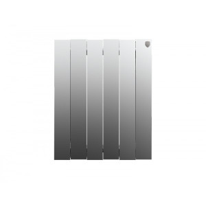 Радиатор биметаллический Royal Thermo Pianoforte 500 Silver Satin (6 секций) вид спереди