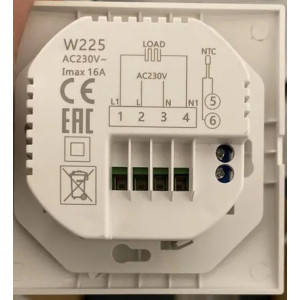 Терморегулятор Grand Meyer Mondial Series W225 бежевый - вид с обратной стороны