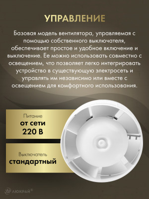 Канальный вентилятор 125 мм AWENTA WKA125 управление