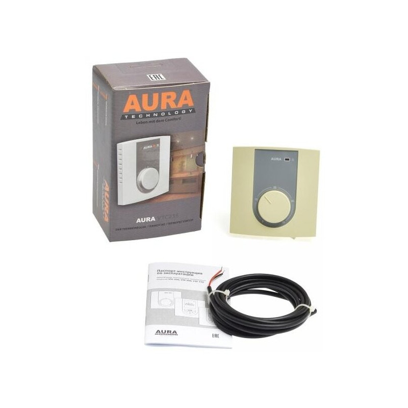 Терморегулятор Aura VTC 235 кремовый - комплектация